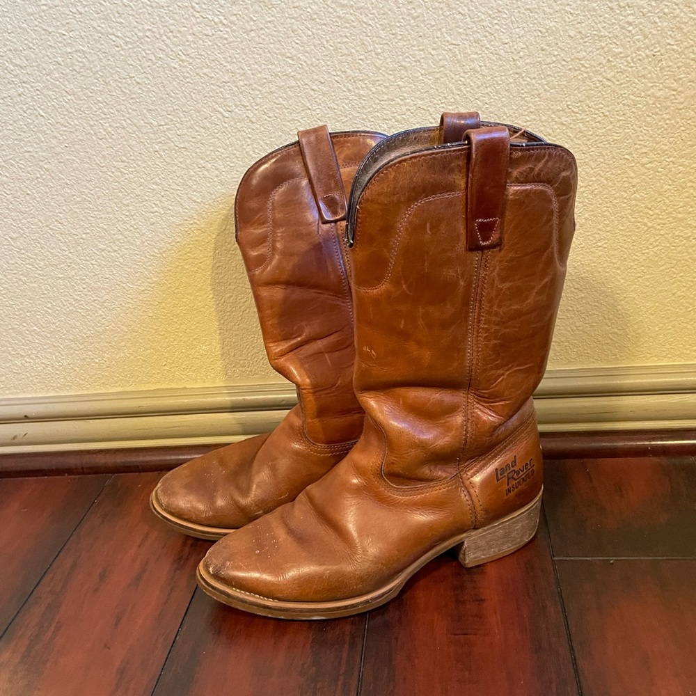 Land Rover cowboy boots tan insulated